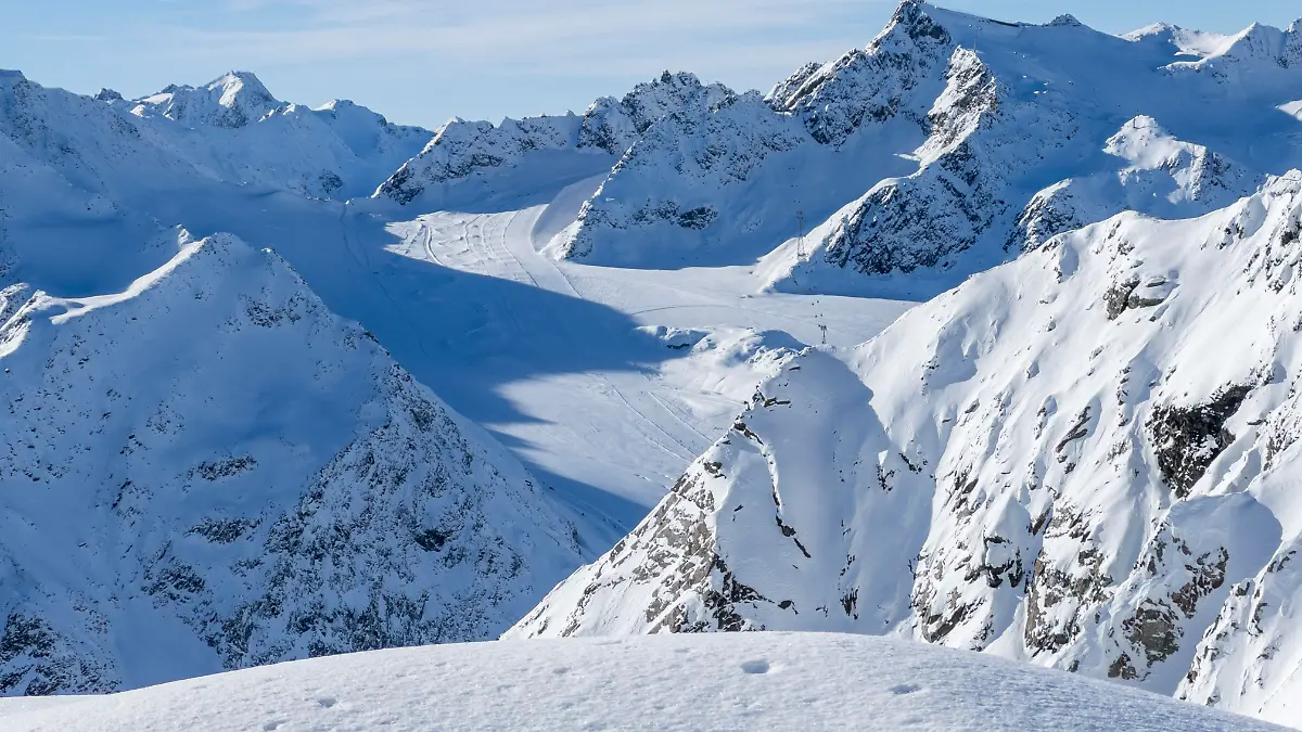 Blick auf das Pitztaler Gletscherskigebiet