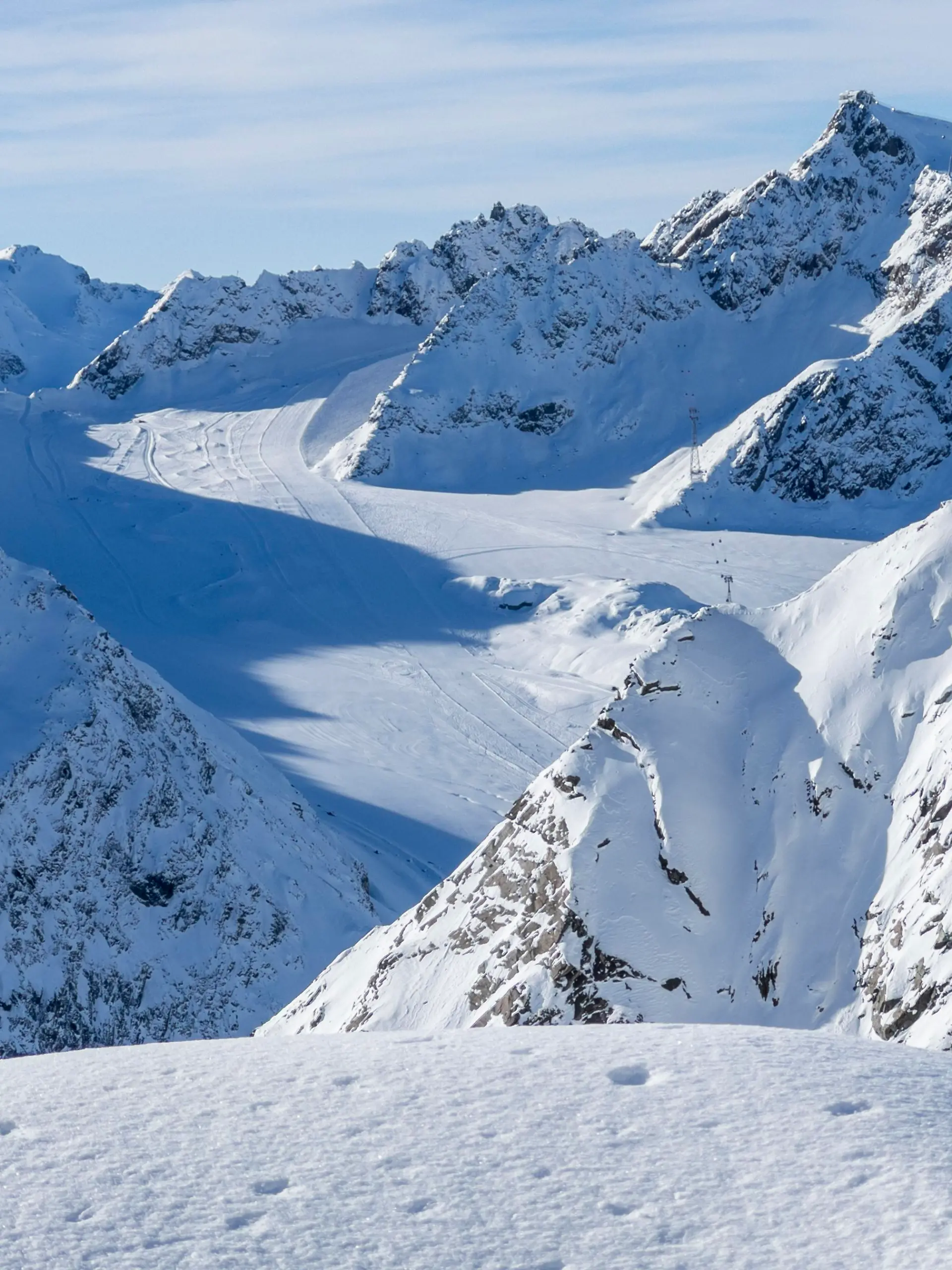 Blick auf das Pitztaler Gletscherskigebiet