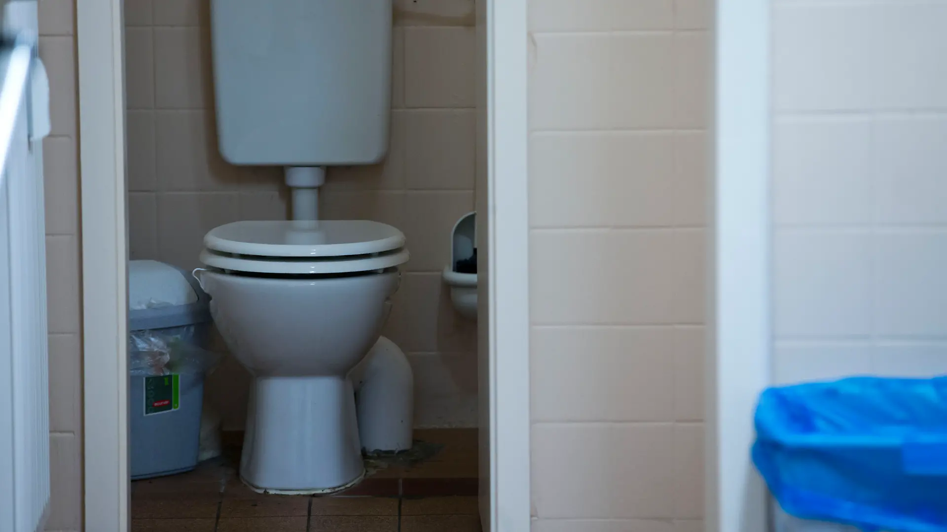 Eine öffentliche Toilette ist am 16.11.2012 am Schlachtermarkt in Schwerin zu sehen. Am Montag (19.11.2012) ist Welt-Toiletten-Tag. Der von den Vereinten Nationen mitgetragene Toiletten-Tag findet seit 2001 jährlich am 19. November statt. Foto: Jens Büttner/dpa (zu dpa-Meldung vom 18.11.2012) ++