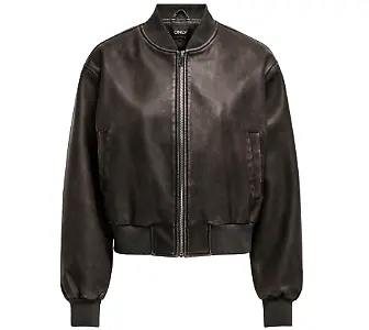 Kurze Bomberjacke aus Lederimitat