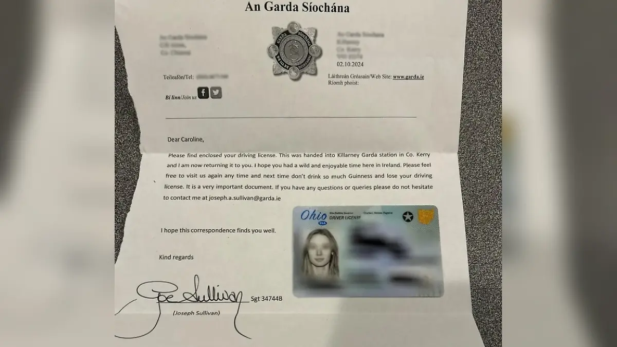 Die Polizei veröffentlicht den Brief auf ihrer Instagramseite.