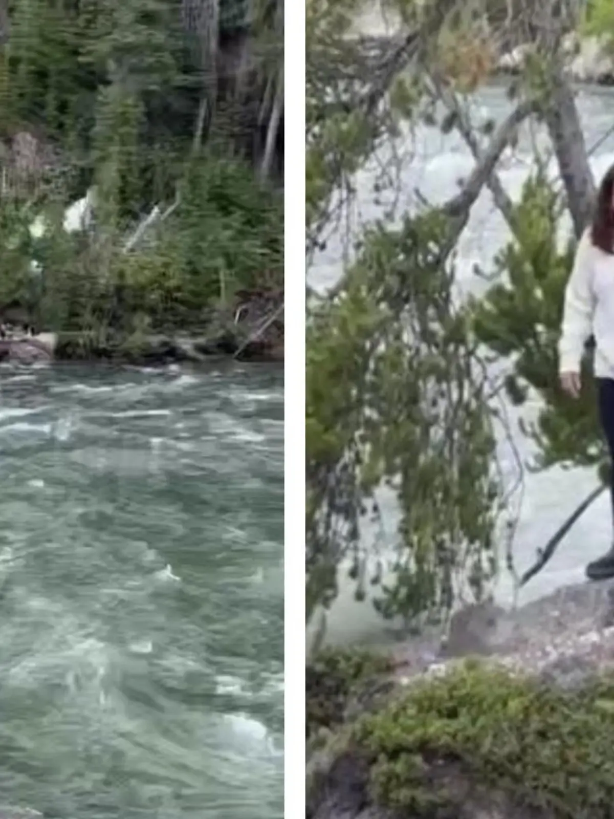 Der Yellowstone-Nationalpark ist bekannt für seine atemberaubende Natur, doch die zieht auch immer wieder leichtsinnige Besucher an. So wie diese Mutter und ihr Kind. Sie stehen nur wenige Meter neben den Lower Falls, eines reißenden Wasserfalls. Ein Fehler beim Gehen an dem Abhang bedeutet den eigenen Tod und den ihrer Tochter.