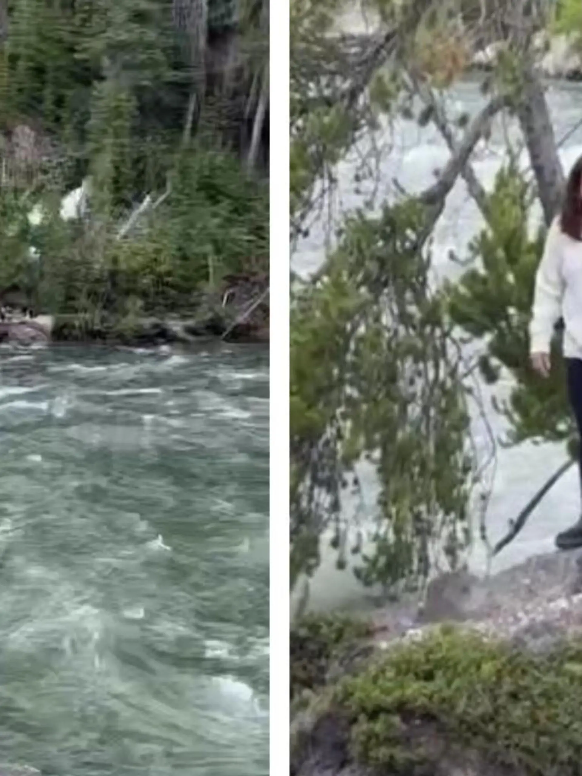 Der Yellowstone-Nationalpark ist bekannt für seine atemberaubende Natur, doch die zieht auch immer wieder leichtsinnige Besucher an. So wie diese Mutter und ihr Kind. Sie stehen nur wenige Meter neben den Lower Falls, eines reißenden Wasserfalls. Ein Fehler beim Gehen an dem Abhang bedeutet den eigenen Tod und den ihrer Tochter.