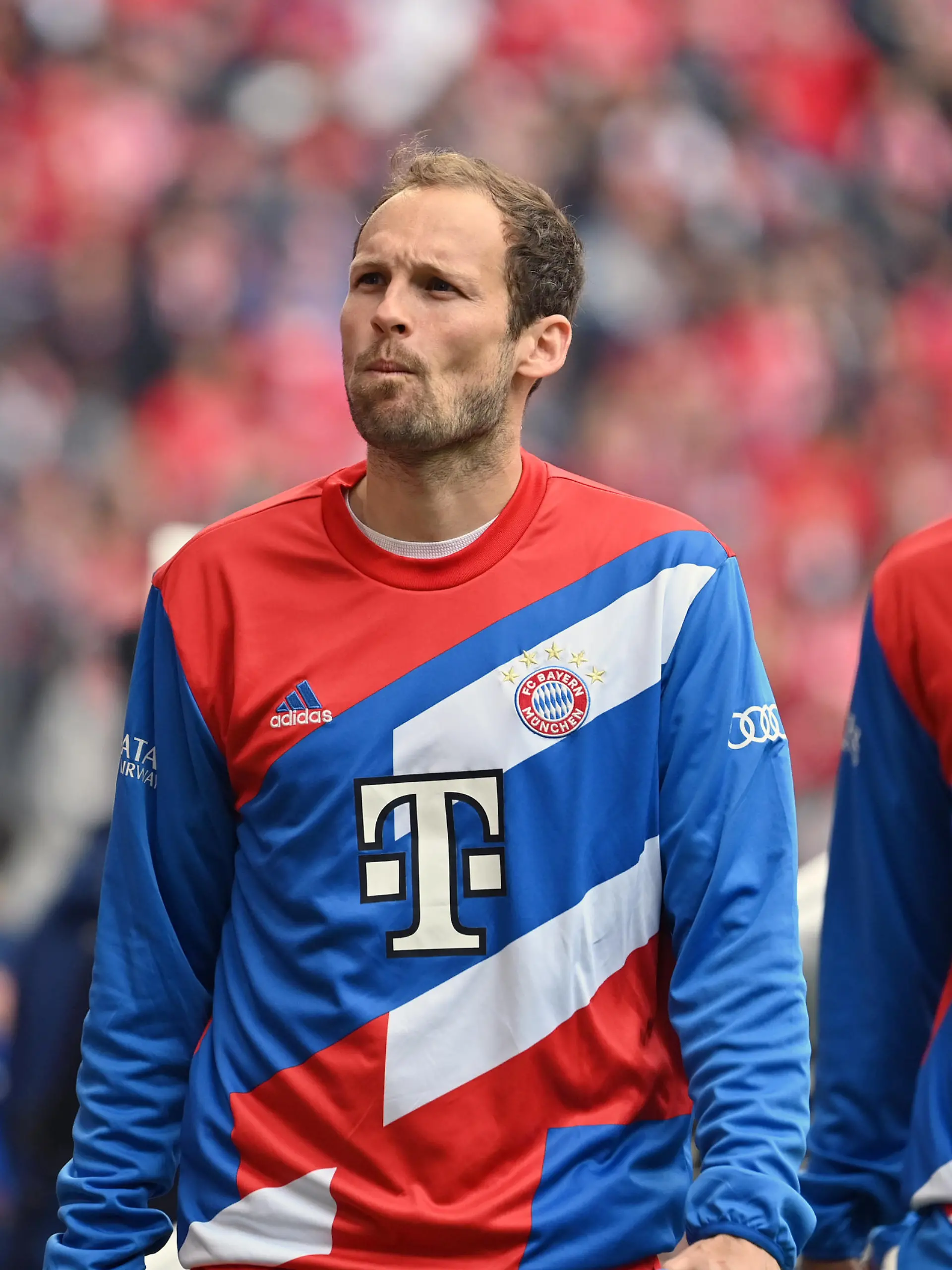 Daley BLIND (Bayern Muenchen), Reservebank,Ersatzbank,Ersatzspieler, Reservespieler,Bank,Ergaenzungsspieler. Fussball 1. Bundesliga Saison 2022/2023, 32.Spieltag, Spieltag32, FC Bayern Muenchen - FC Schalke 04 6-0 am13.05.2023, A L L I A N Z A R E N A. ?
