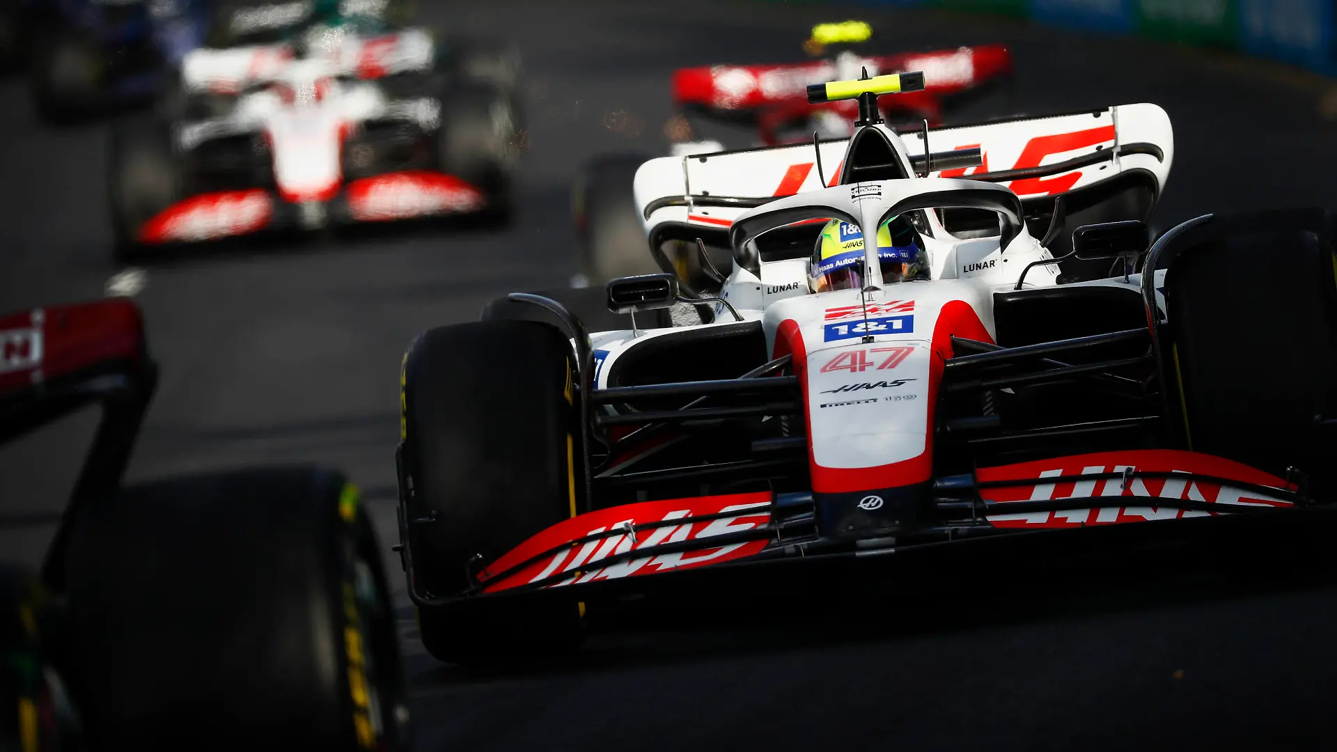 Formula 1 2022: Australian GP MELBOURNE GRAND PRIX CIRCUIT, AUSTRALIA - APRIL 10: Mick Schumacher, Haas VF-22 during the Australian GP at Melbourne Grand Prix Circuit on Sunday April 10, 2022 in Melbourne, Australia. Photo by Carl Bingham / LAT Images Images PUBLICATIONxINxGERxSUIxAUTxHUNxONLY GP2203_141300_X4I3774