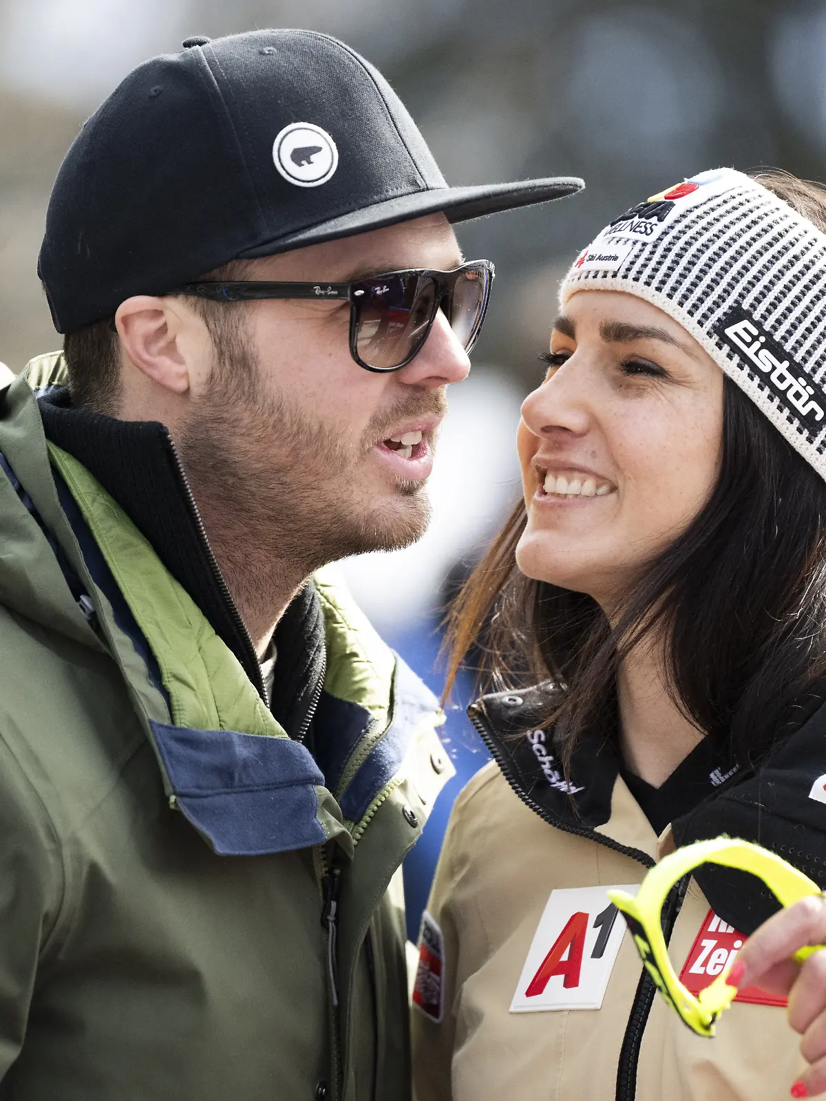 Stephanie Venier aus Österreich, rechts, mit ihrem Freund Christian Walder