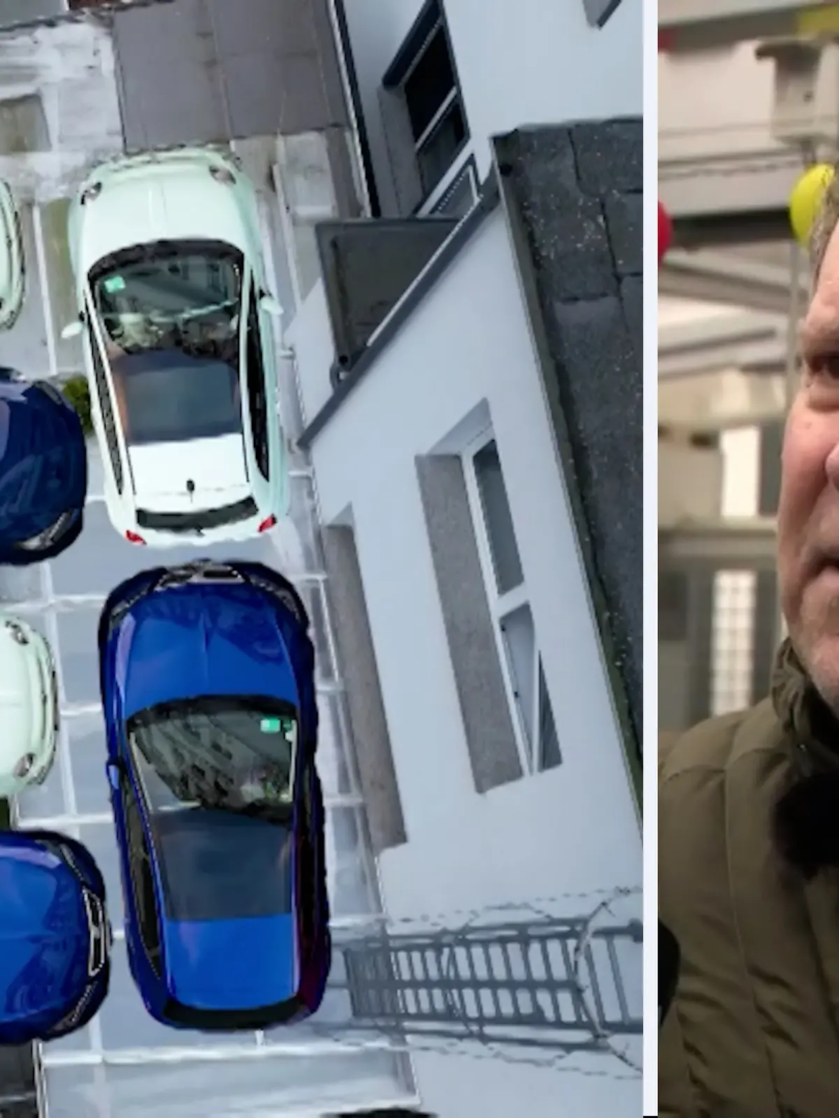 Fotokollage: Links der Garten aus der Vogelperspektive, rechts Maik Seitz
