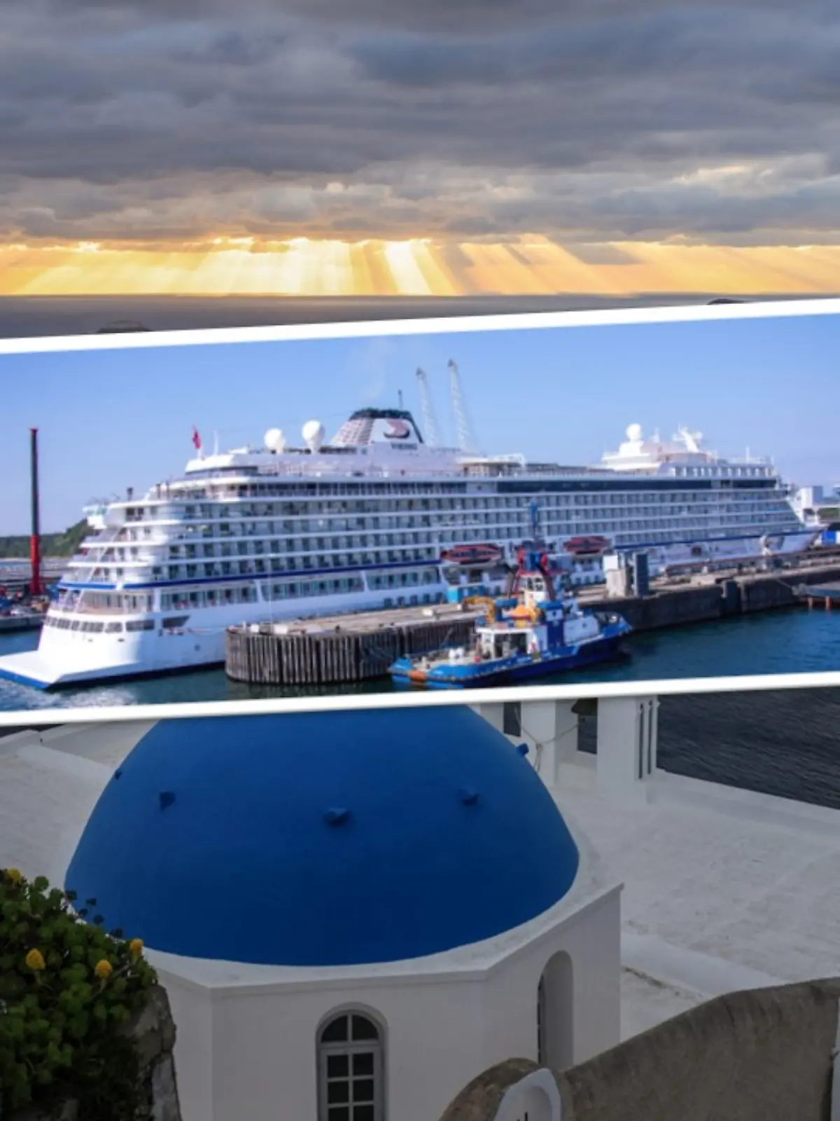 Das Kreuzfahrtschiff „Viking Star” sollte die Saison auf Santorini eröffnen, aber es legt nicht an der von Erdbeben erschütterten Insel an. 