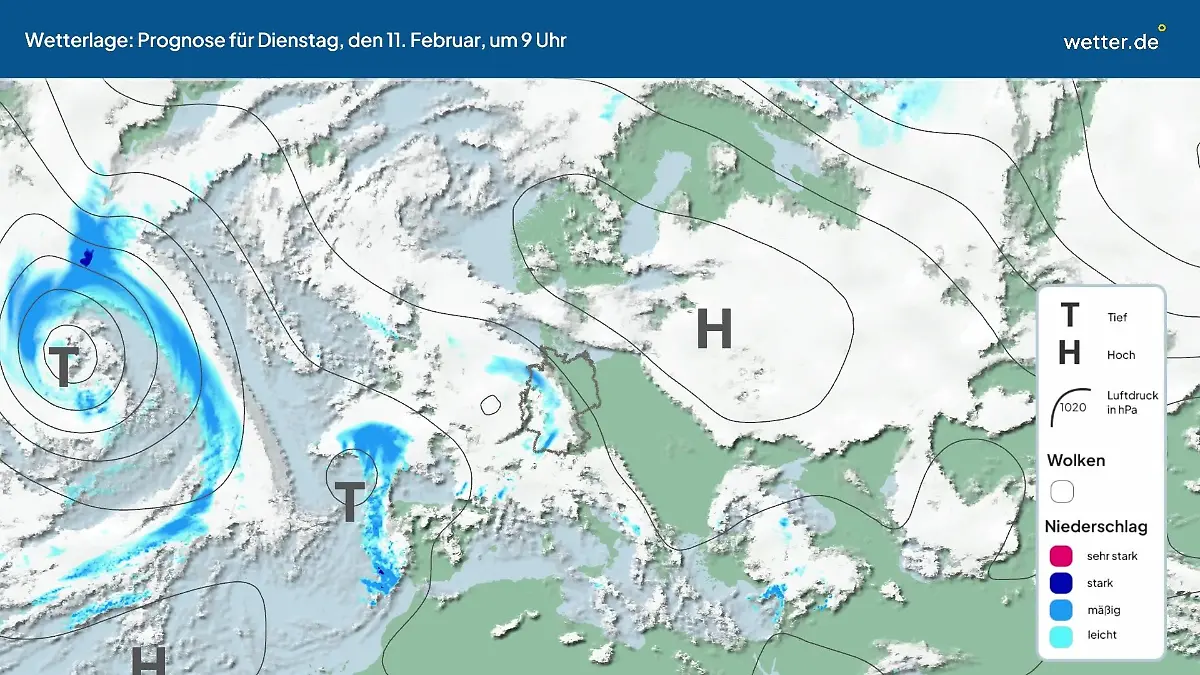 Hochs und Tiefs in Europa Die Wetterlage der kommenden 5 Tage