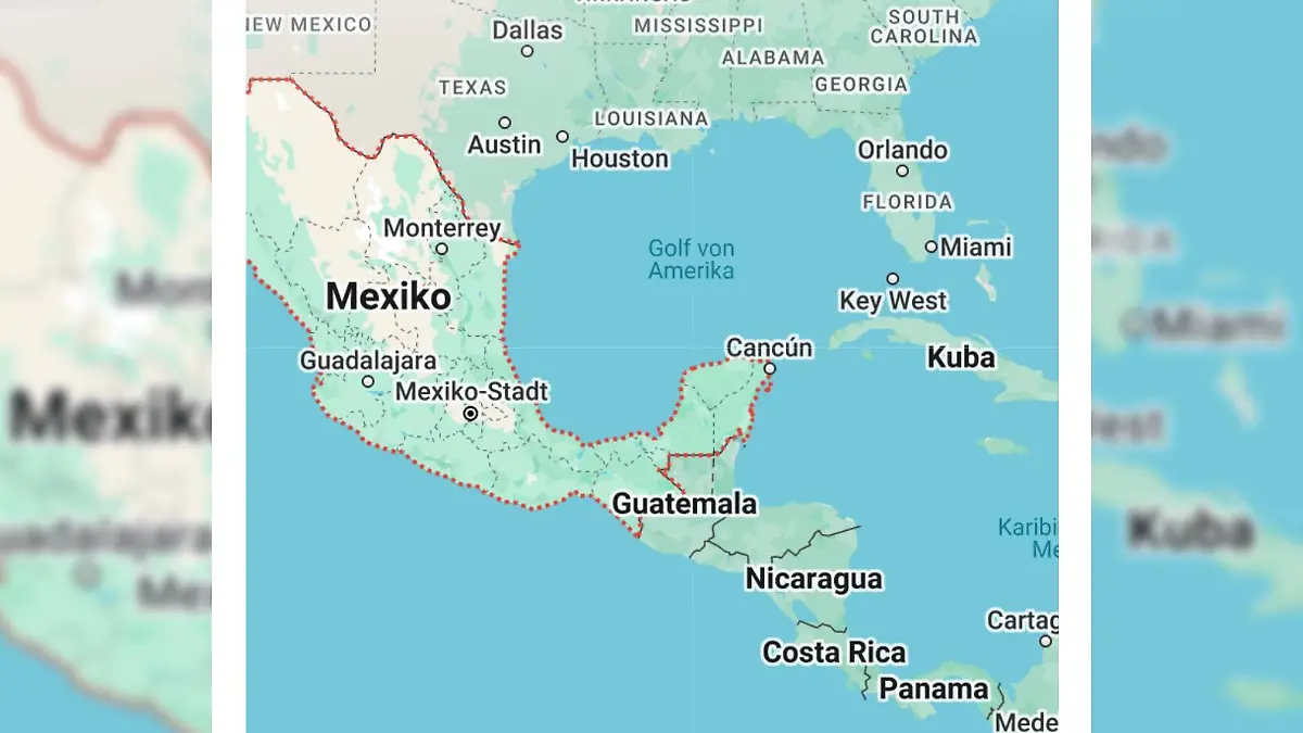 In einem Teil der Welt heißt der Golf von Mexico auf Google-Karten jetzt Golf von Amerika.