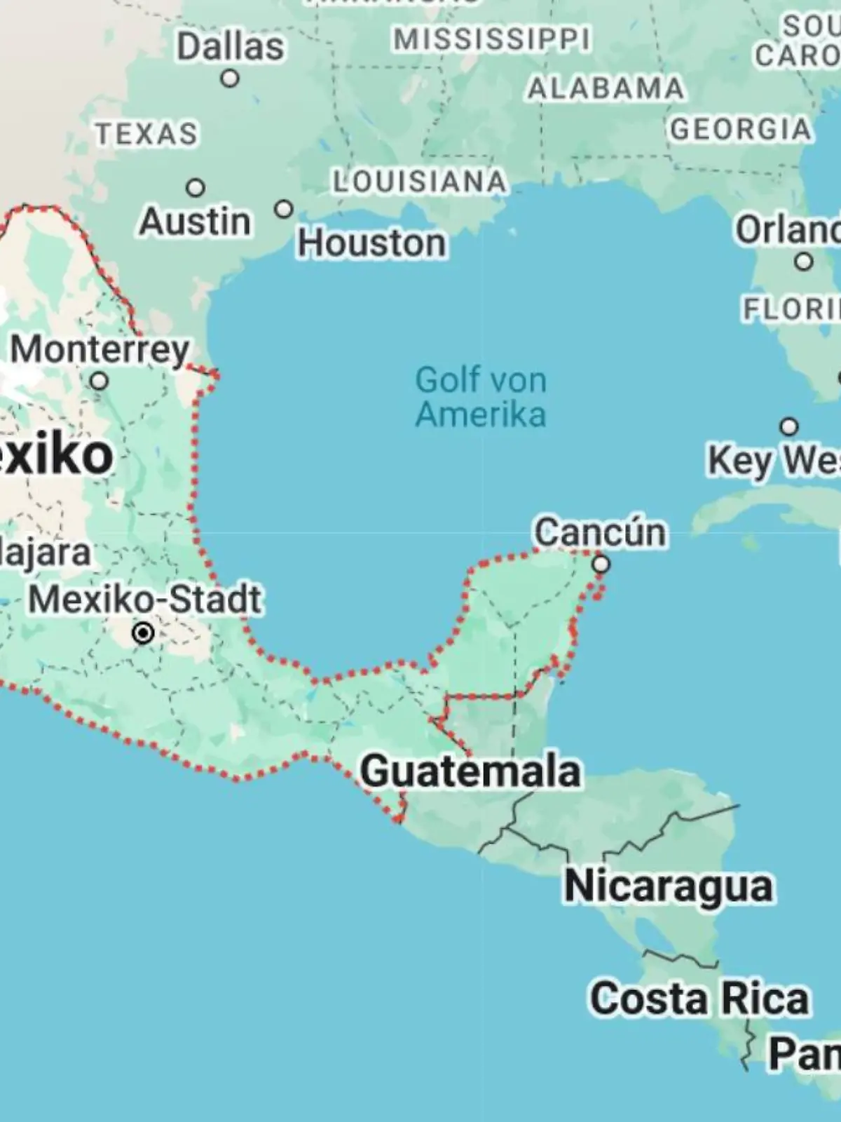 In einem Teil der Welt heißt der Golf von Mexico auf Google-Karten jetzt Golf von Amerika. 