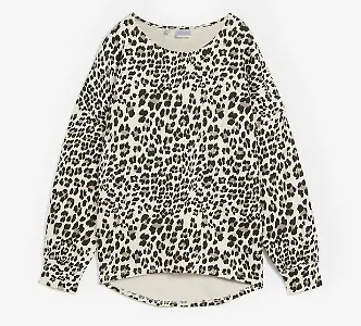 Long-Sweatshirt mit Leo-Print