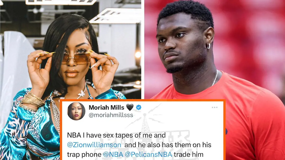 Moriah Mills (32) droht Zion Williamson (22) und seinem Team mit der Veröffentlichung eines gemeinsamen Sextapes