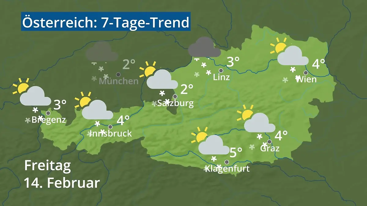 Video 7-Tage-Trend: Wien, Salzburg, Innsbruck Österreich: Wie wird das Wetter?