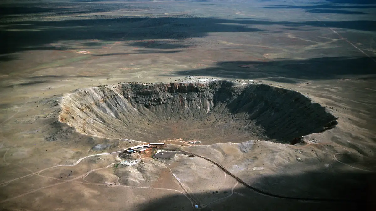 Mit einem Durchmesser von 1380 Metern ist der Meteor-Krater im US-Bundesstaat Arizona der größte der Welt. Undatierte Aufnahme.