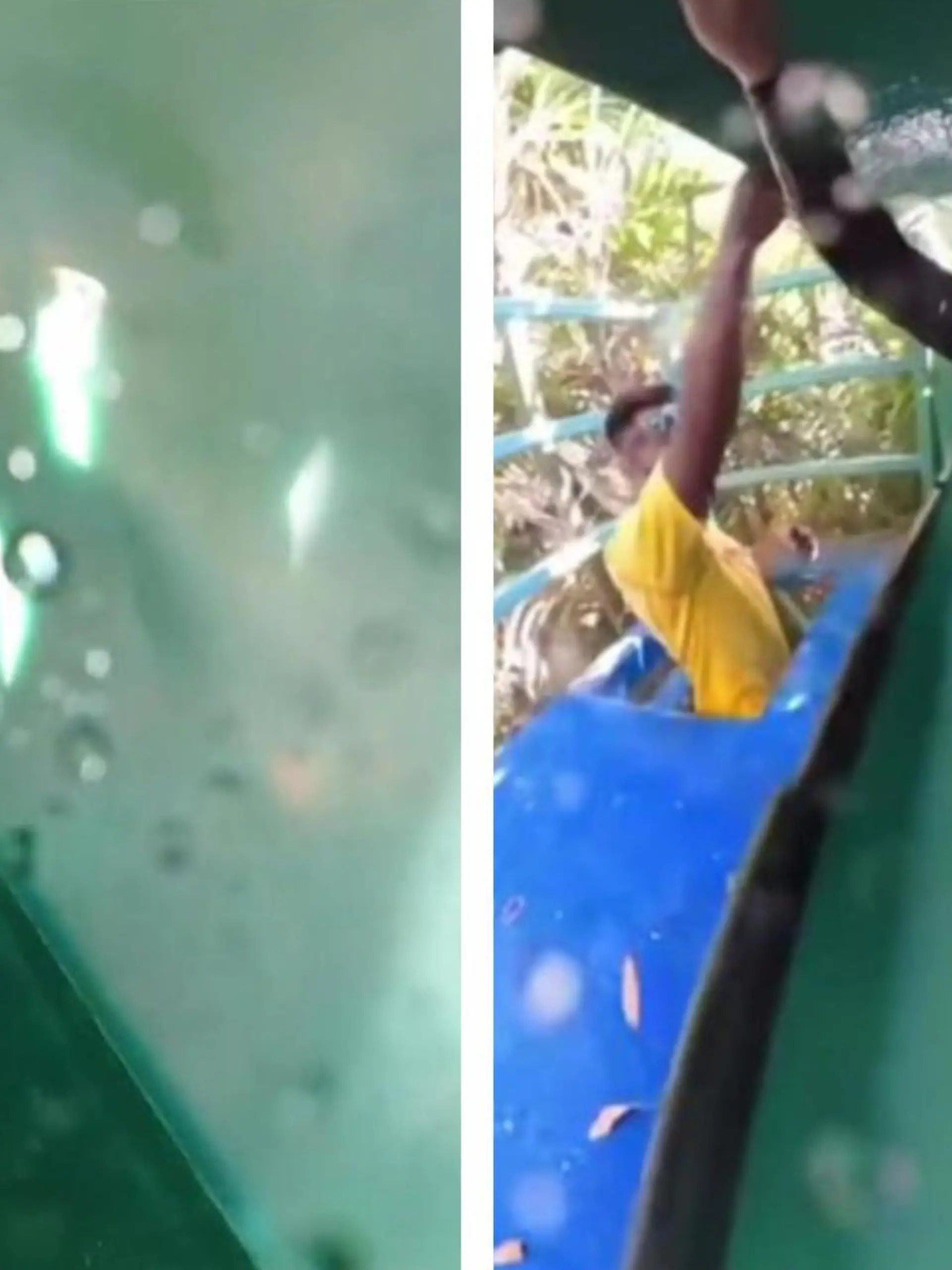 Eigentlich soll der Rutsch-Spaß im Wasser keine Minute dauern. Doch für Jami Talib läuft es in einem Wasser-Themenpark in Malaysia nicht wie geplant. Auf halber Strecke nach unten bleibt er in der Rutsche stecken, vermutlich wegen seiner Kleidung. Sein Video geht auf TikTok viral.