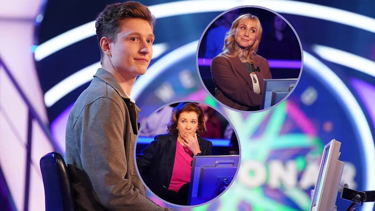 „Wer wird Millionär?”-Kandidaten Lucas Müller, Marion Tönjes und Natascha Thienenkamp