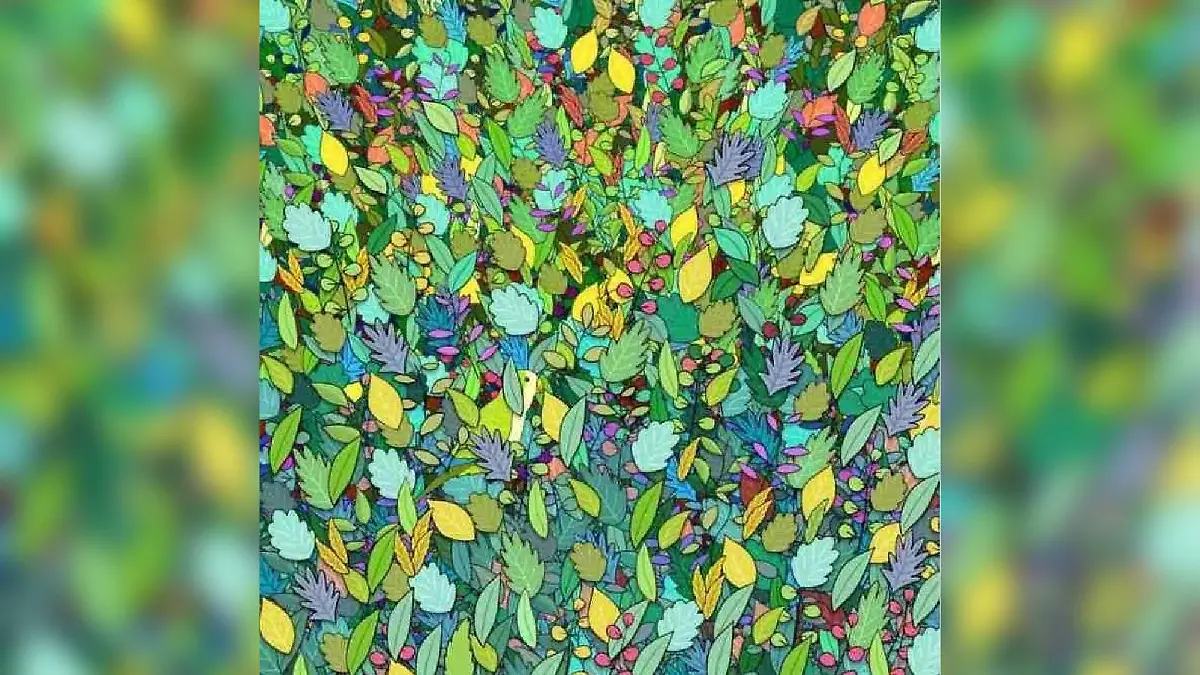 Wer findet den Papagei zwischen all den Blättern?