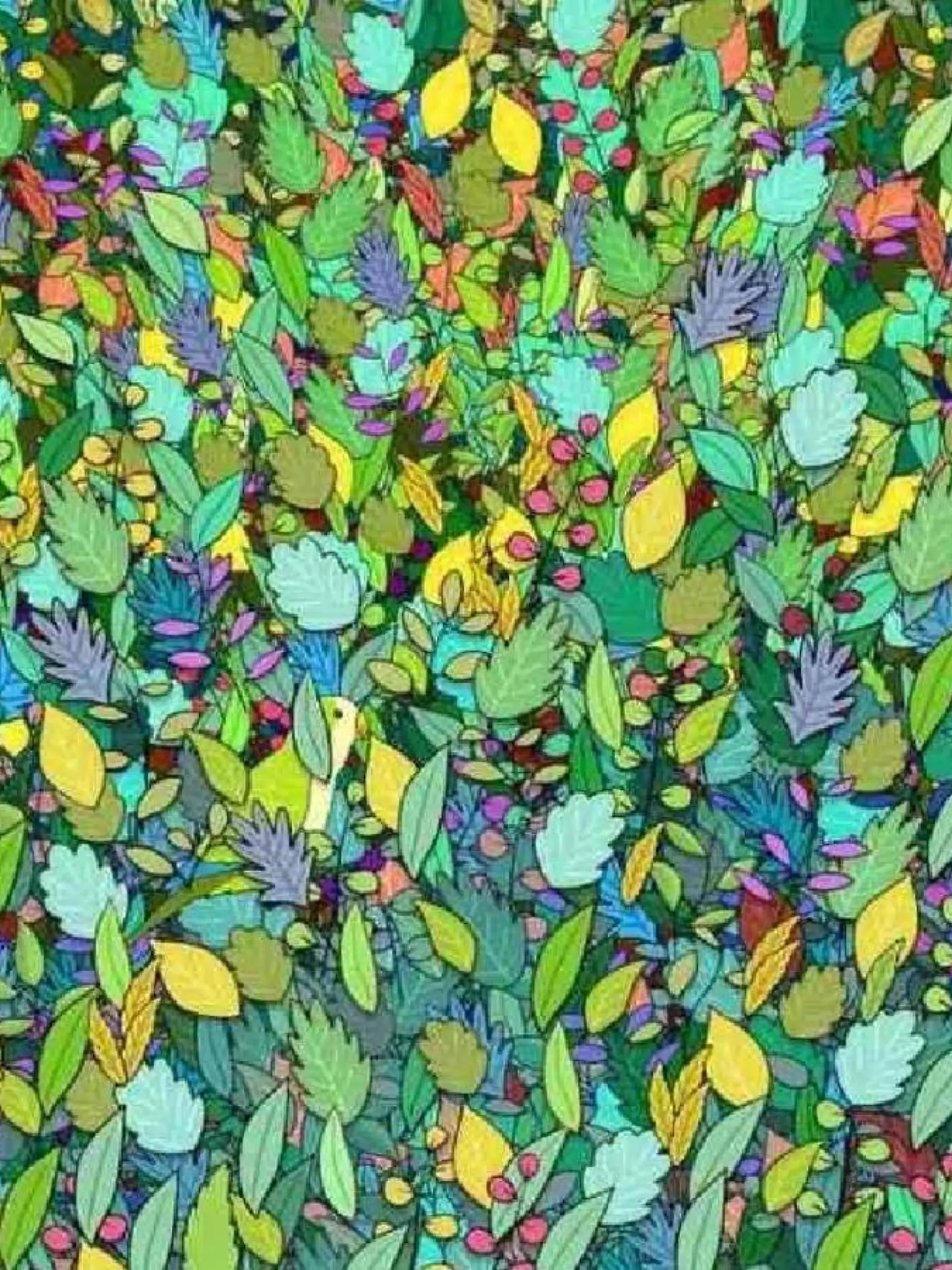 Kniffliges Suchbild: Wer findet den Papagei zwischen all den Blättern?