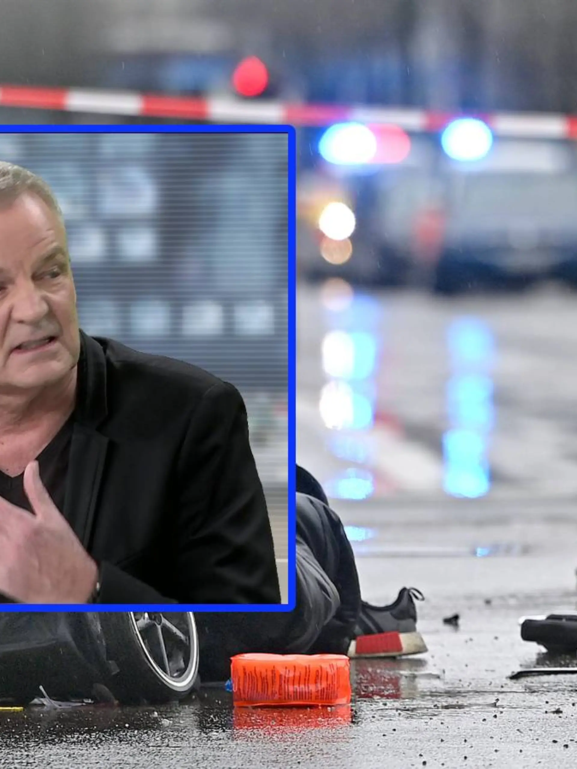 Tatort in München; RTL-Terrorismusexperte Michael Ortmann (kleines Foto)