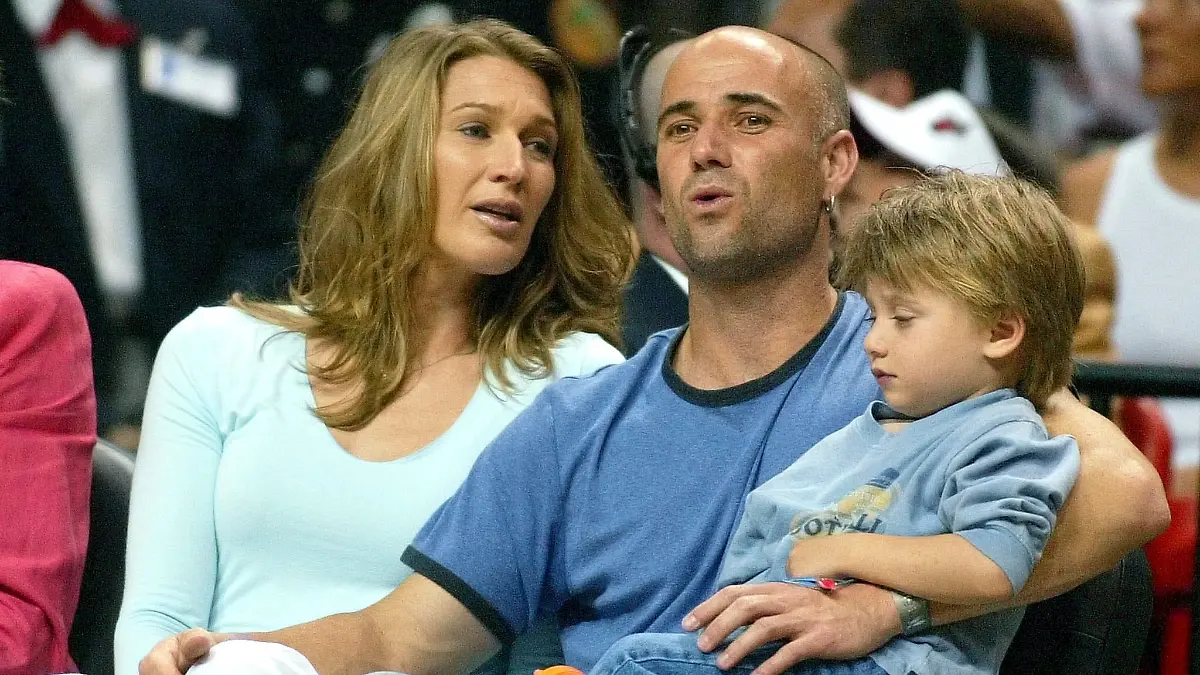 Steffi Graf und Andre Agassi mit ihrem Sohn Jaden. (Archivbild)
