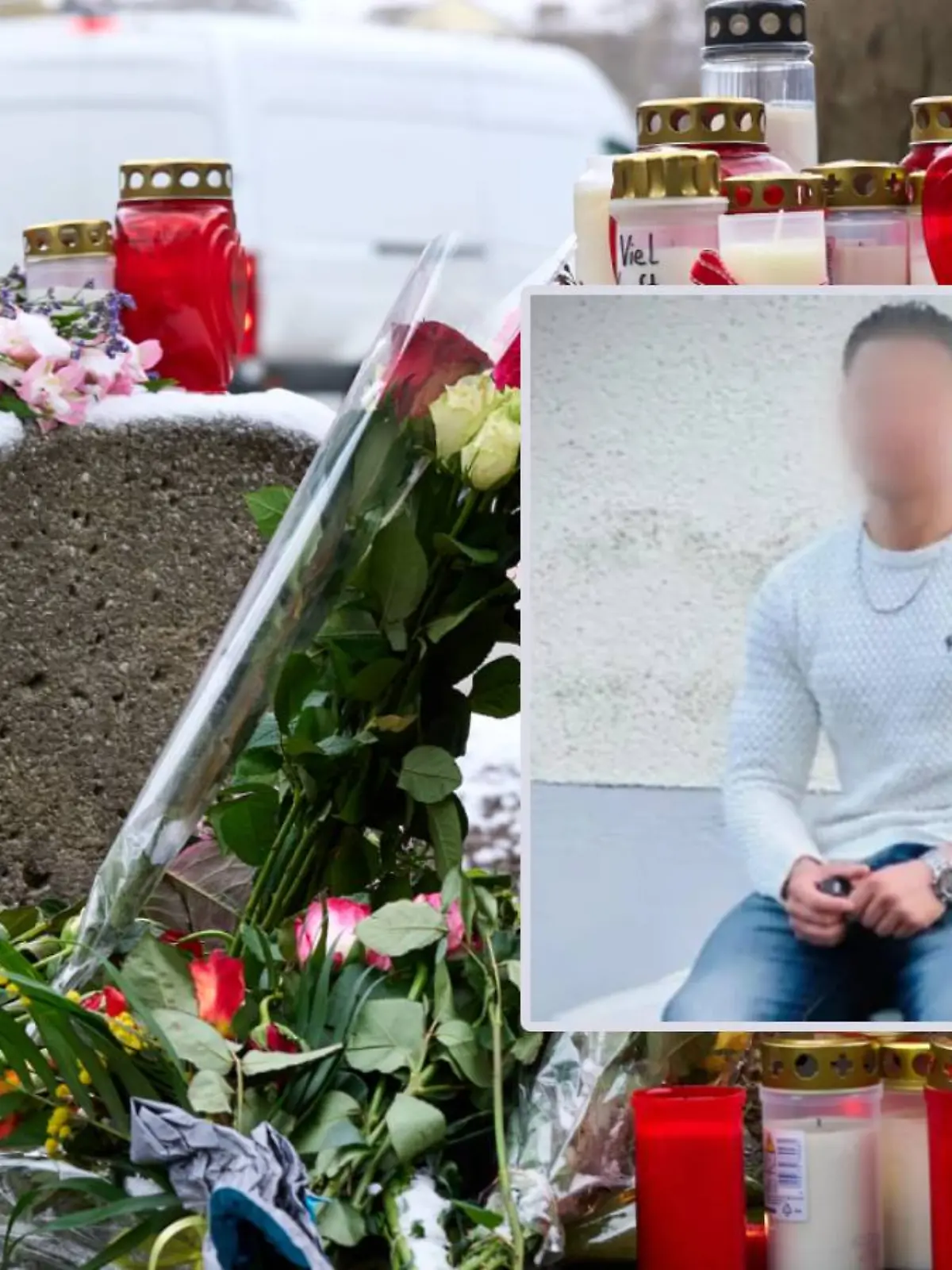 Anschlag in München /Hintergrund), Attentäter Farhad N. (kleines Foto) 