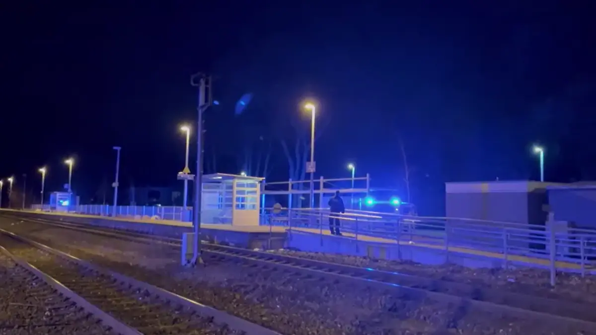 Ein  Bahnsteig am Bahnhof in Hodenhagen.