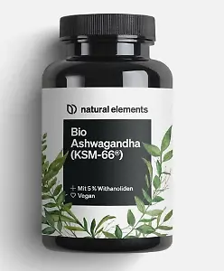 Bio-Ashwagandha-Kapseln KSM-66 von Natural Elements