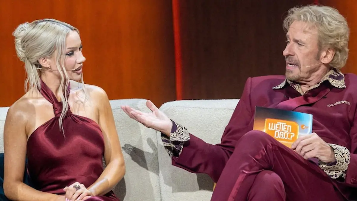 Shirin David und Thomas Gottschalk bei „Wetten, dass...?”
