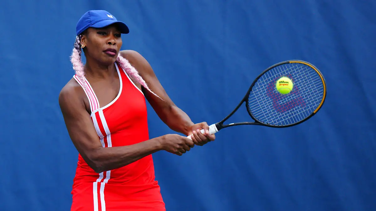 Venus Williams trainiert bei den US Open 2023 in Flushing Meadows, New York