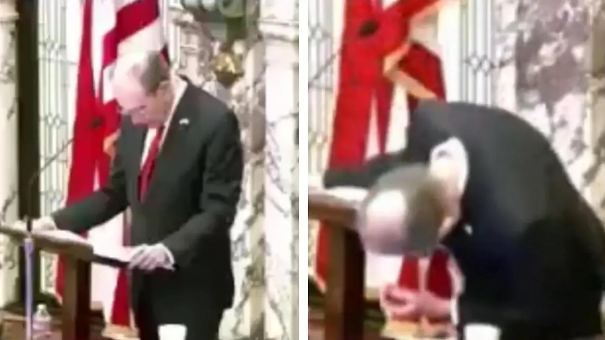 Live in Ohnmacht gefallen! Politiker kippt bei Rede um Panik im Saal
