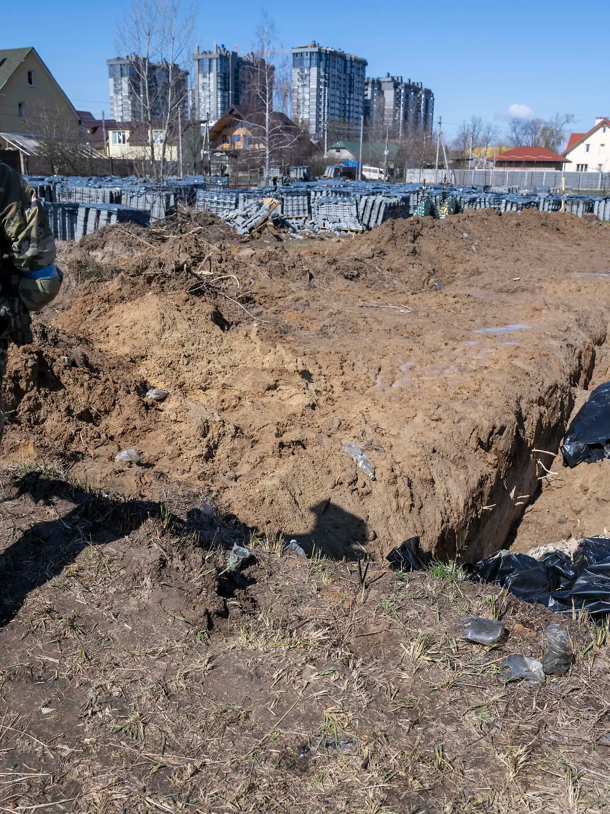 Ukraine-Konflikt, Eindrücke aus Butscha . April 2022. Bucha, Ukraine. Scenes of death and destruction in the city of Bucha in the Kyiv region of Ukraine which was recently liberated from the Russians. PUBLICATIONxINxGERxSUIxAUTxHUNxONLY xi-Imagesx IIM-23279-0114