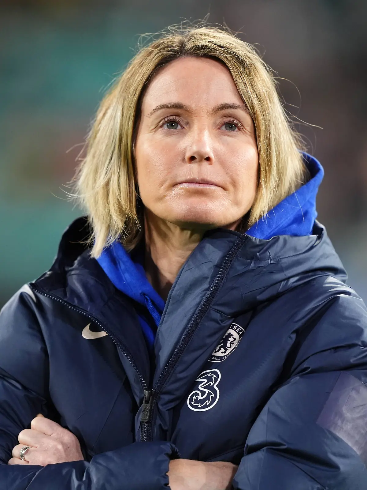 Sonia Bompastor während er Partie Celtic Glasgow gegen FC Chelsea in der UEFA Women s Champions League am 13. November 2024. 