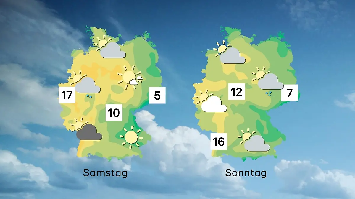 Der Wettertrend für Samstag und Sonntag