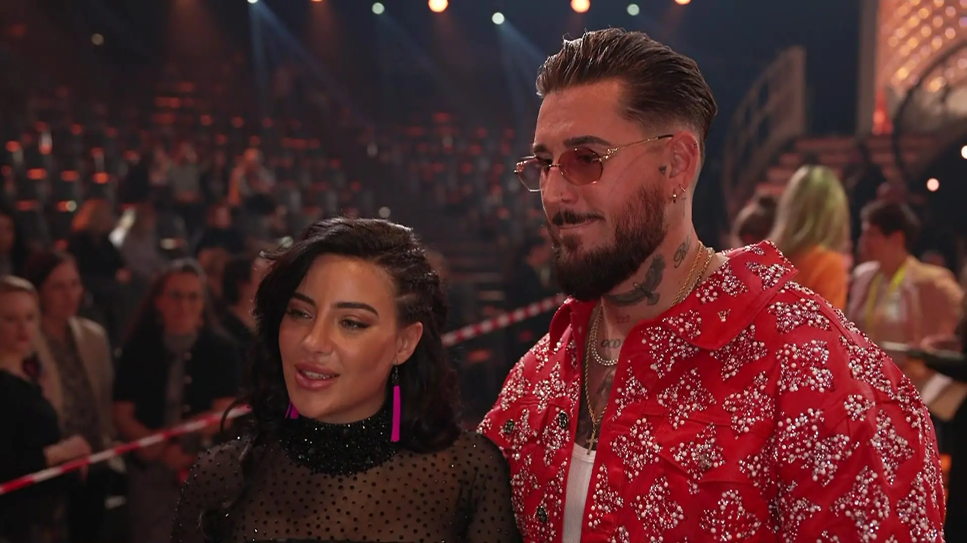 Leyla Lahouar und Mike Heiter nach der Kennenlernshow von „Let’s Dance” 2025