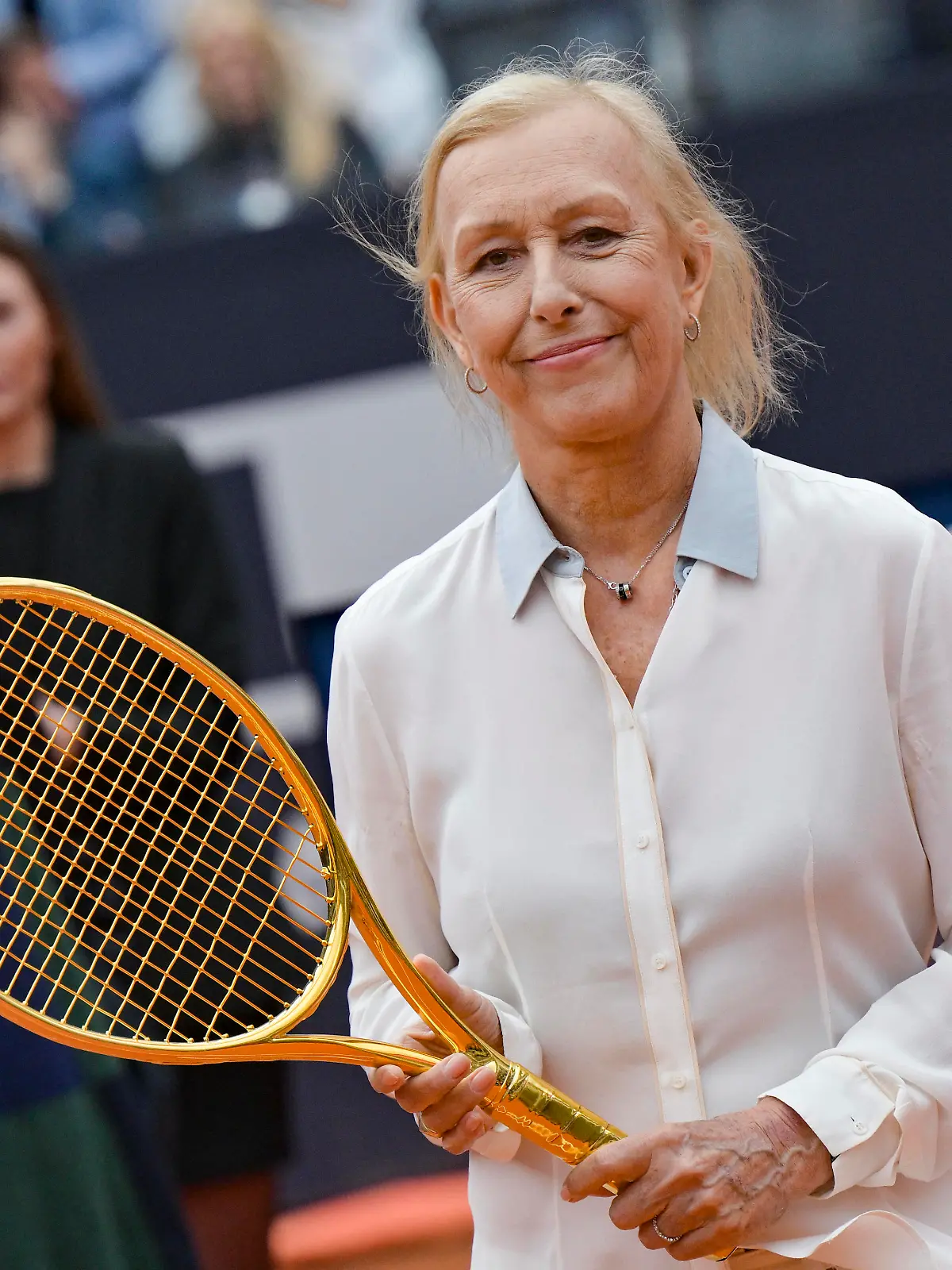 May 21, 2023, ROME: Former women s tennis champion Martina Navratilova receives the golden racket before the men s singles final match at the Italian Open tennis tournament in Rome, Italy, 21 May 2023. ANSA/ETTORE FERRARI ROME - ZUMAa110 20230521_zaf_a110_046 Copyright: xEttorexFerrarix