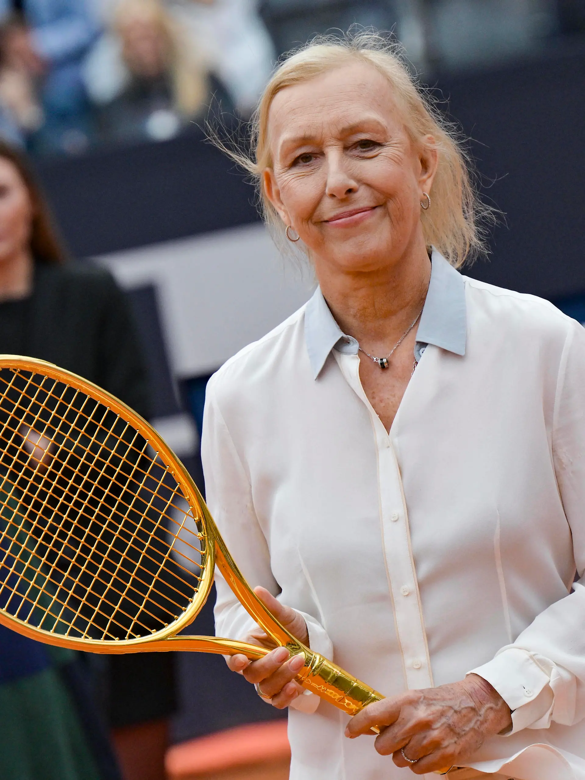 May 21, 2023, ROME: Former women s tennis champion Martina Navratilova receives the golden racket before the men s singles final match at the Italian Open tennis tournament in Rome, Italy, 21 May 2023. ANSA/ETTORE FERRARI ROME - ZUMAa110 20230521_zaf_a110_046 Copyright: xEttorexFerrarix