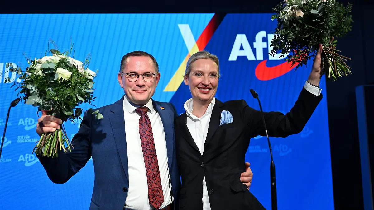 Der AfD-Bundesvorsitzende Tino Chrupalla trat als Direktkandidat im Görlitzer Wahlkreis an.