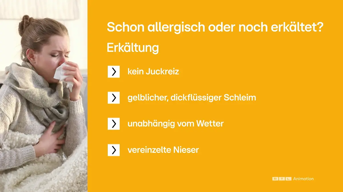 Diese Symptome sprechen für eine Erkältung