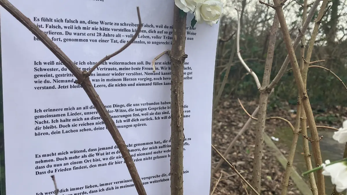 Schwester von toter Frau (28) trauert in Brief.
