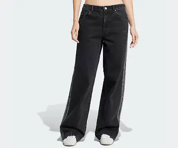 Weite Jeans mit Streifen