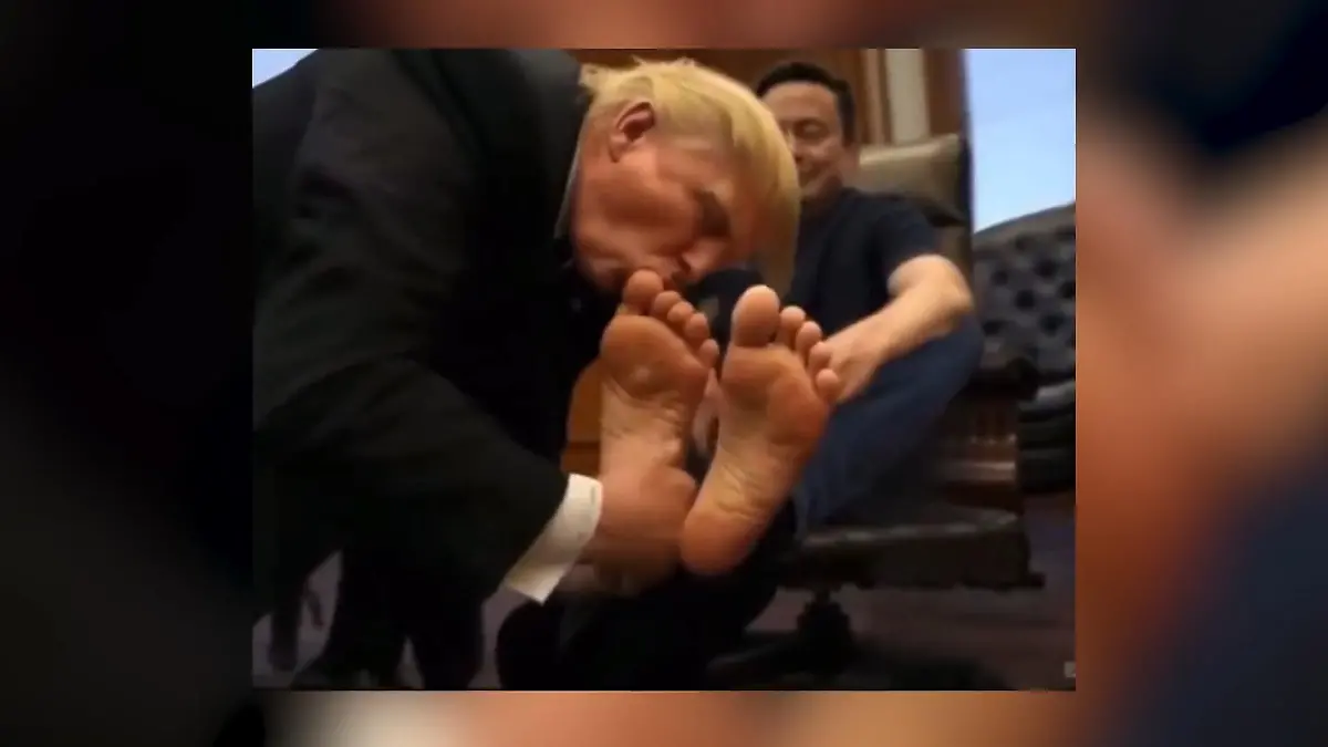 Trump nuckelt an Musks Füßen – auf Ministeriums-Bildschirmen Skandal um Fake-Video
