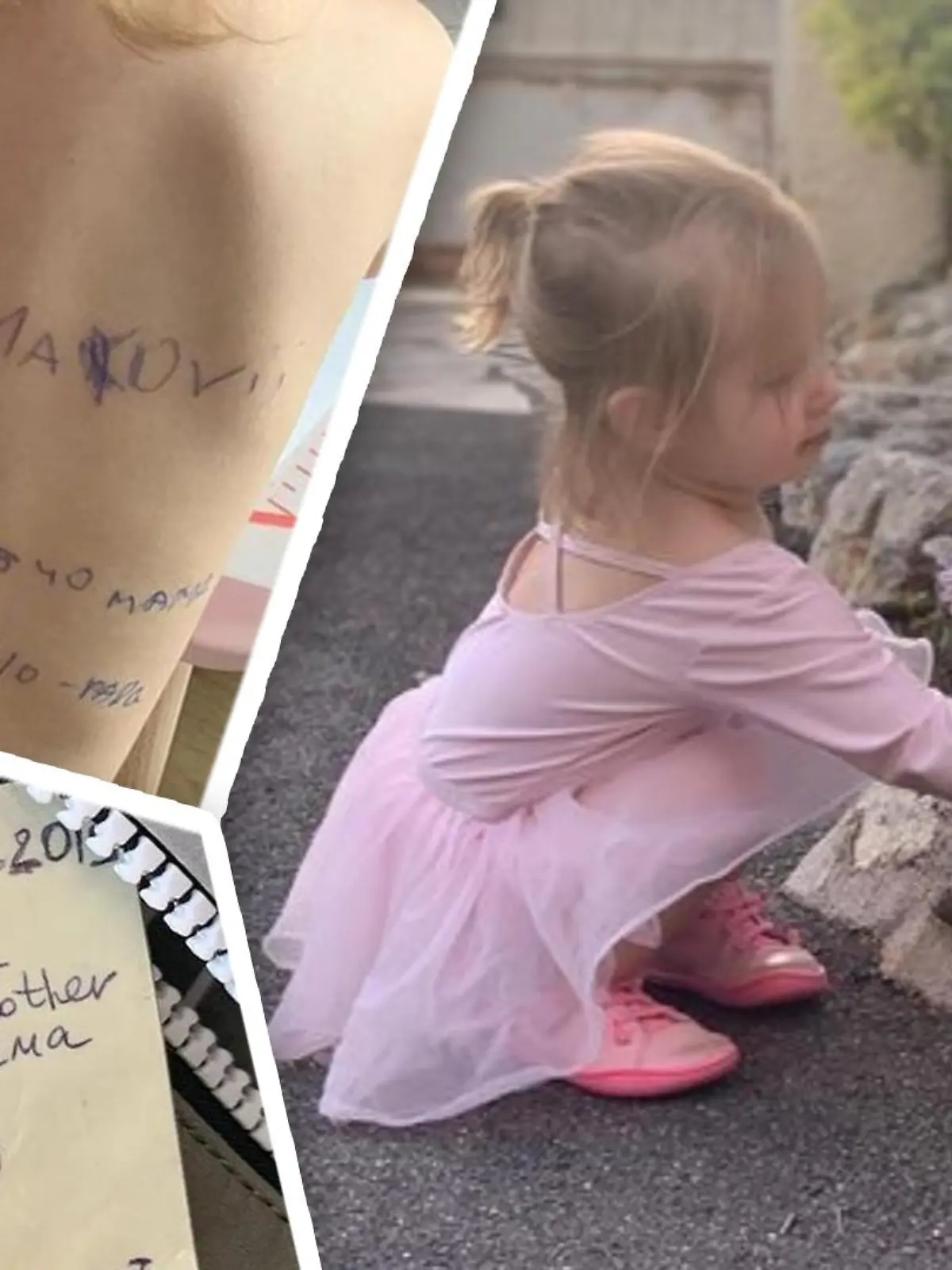 Aus Verzweiflung schrieb Mutter Aleksandra ihrer Tochter ihren Namen und ihre Adresse auf den Rücken. Jetzt ist das Mädchen in Frankreich in Sicherheit.