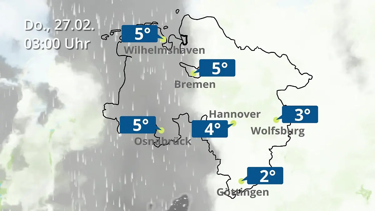 Wie Wird Das Wetter In Dänemark Nächste Woche Regen- und Wolkenfilm für Hannover, Osnabrück und Wolfsburg: Bremen und