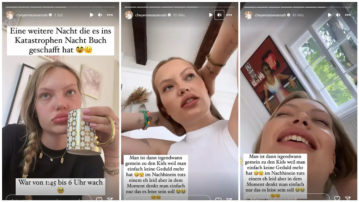 Auf Instagram teilt Cheyenne Ochsenknecht viele Seiten ihres Lebens – auch die verzweifelt-müden.