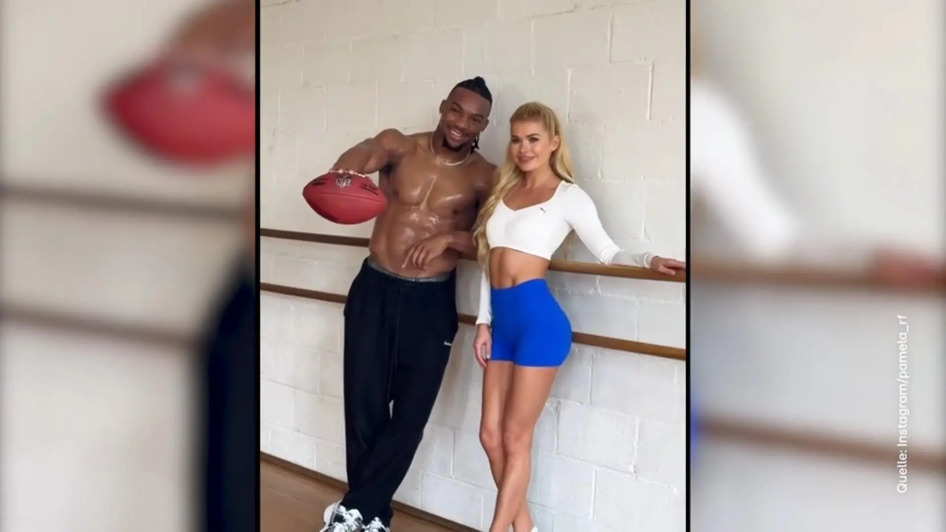 Pamela Reif bringt NFL-Star ins Schwitzen Star-Runningback kämpft mit Workout