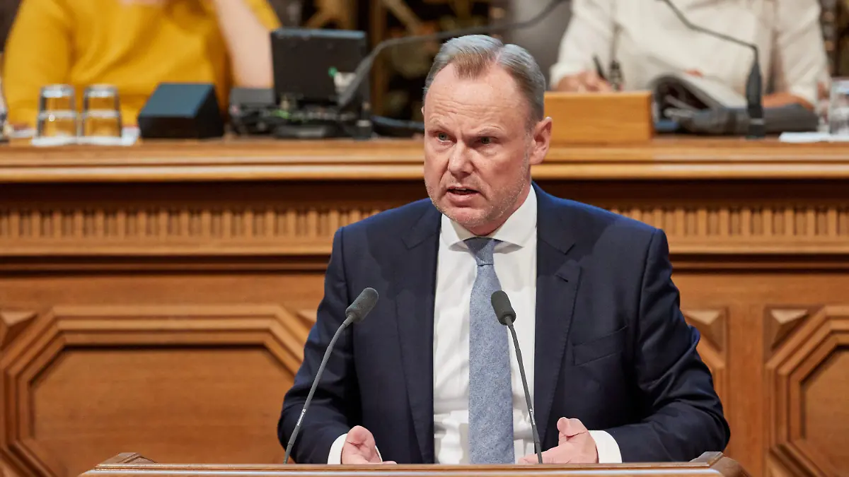 07.06.2023, Hamburg: Andy Grote (SPD), Innensenator und Sportsenator von Hamburg, spricht auf einer Sitzung der Hamburgischen Bürgerschaft im Hamburger Rathaus. Foto: Georg Wendt/dpa +++ dpa-Bildfunk +++