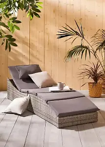 Gartenliege mit Kopfkissen 