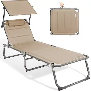 Homecall Gartenliege mit Sonnenschutz