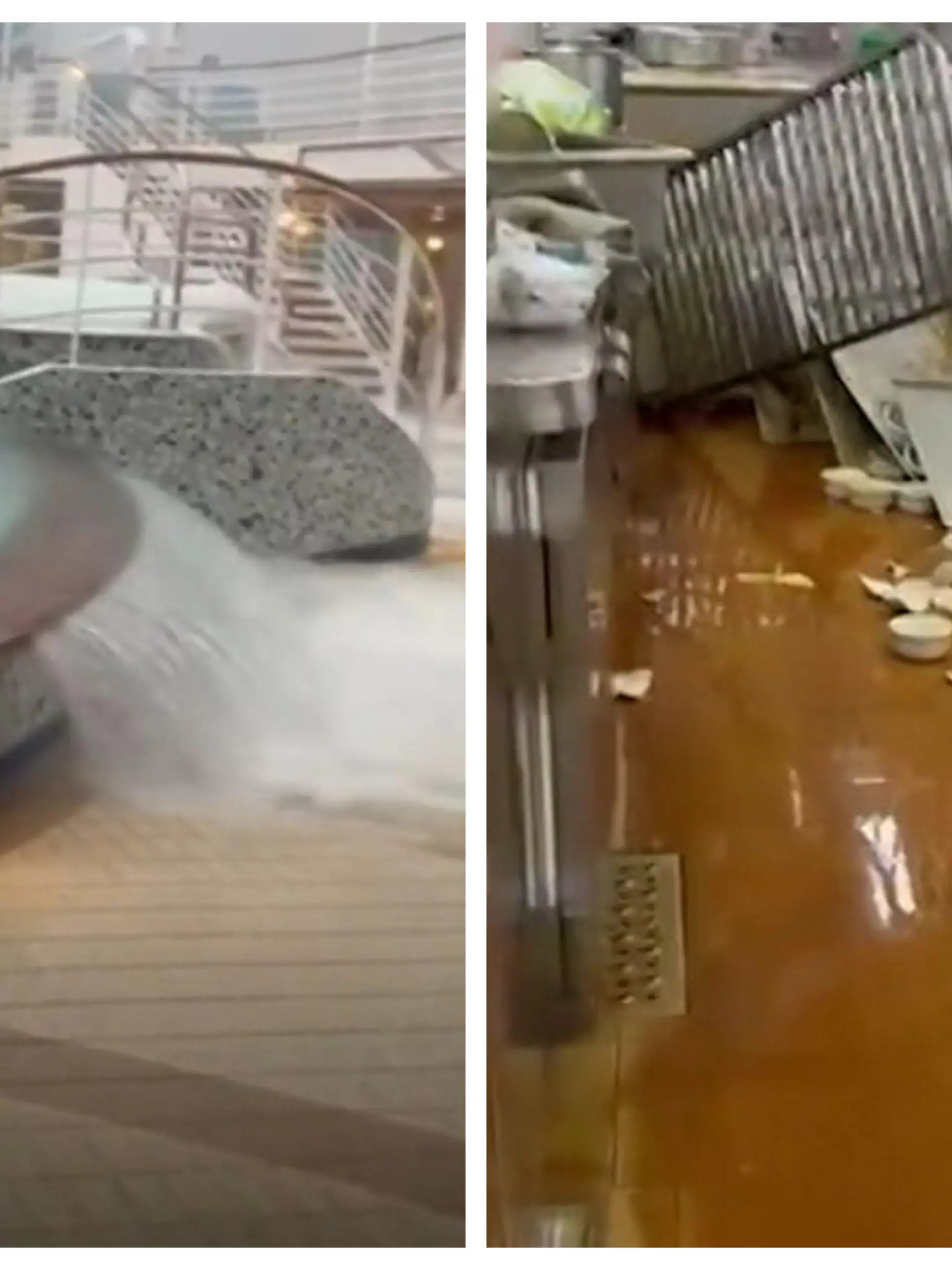 Bild zu: "140km/h Windböe bringt Kreuzfahrtschiff in Schieflage - Videos zeigen das Chaos"
